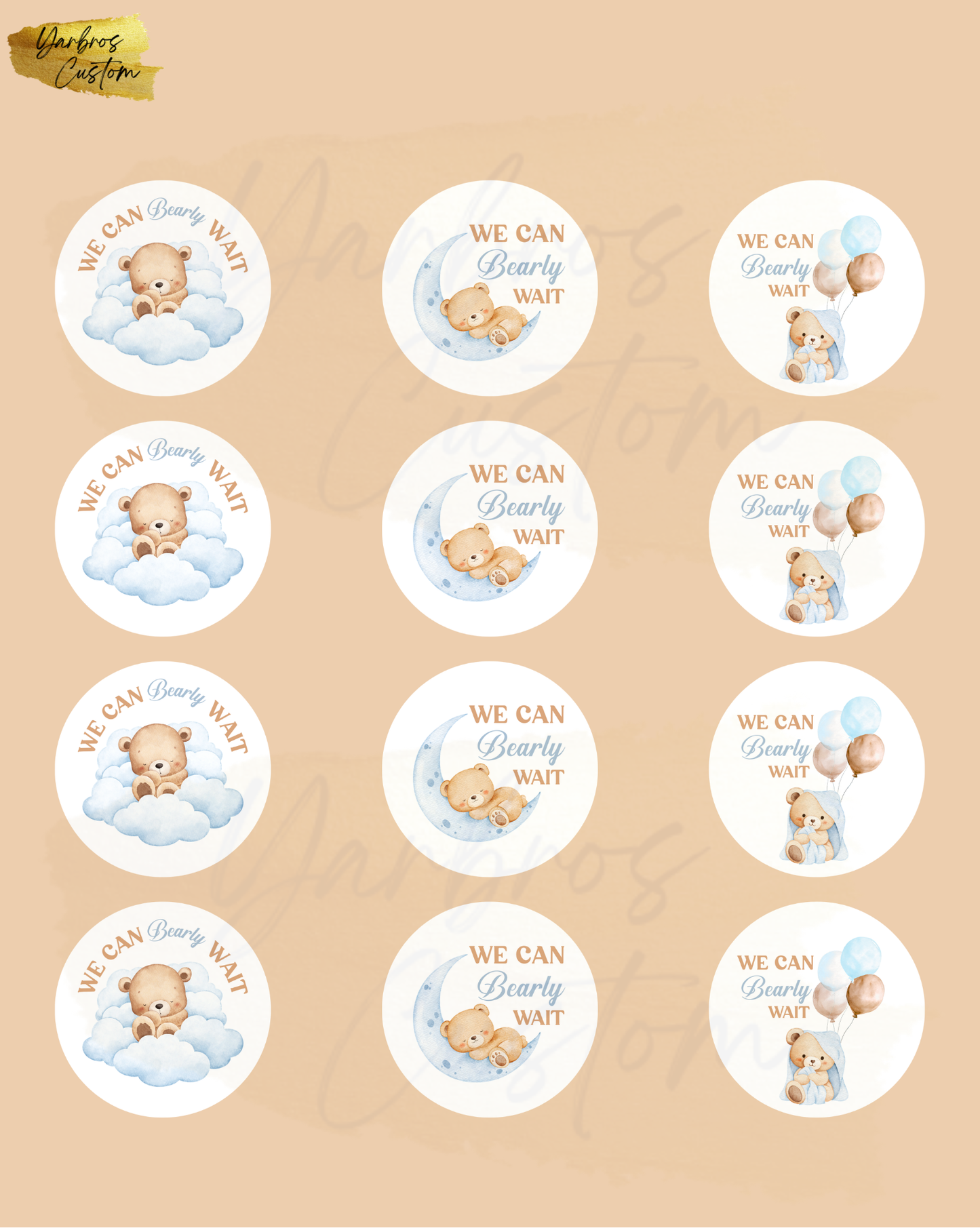 We Can Bearly Wait Boy Edible Images