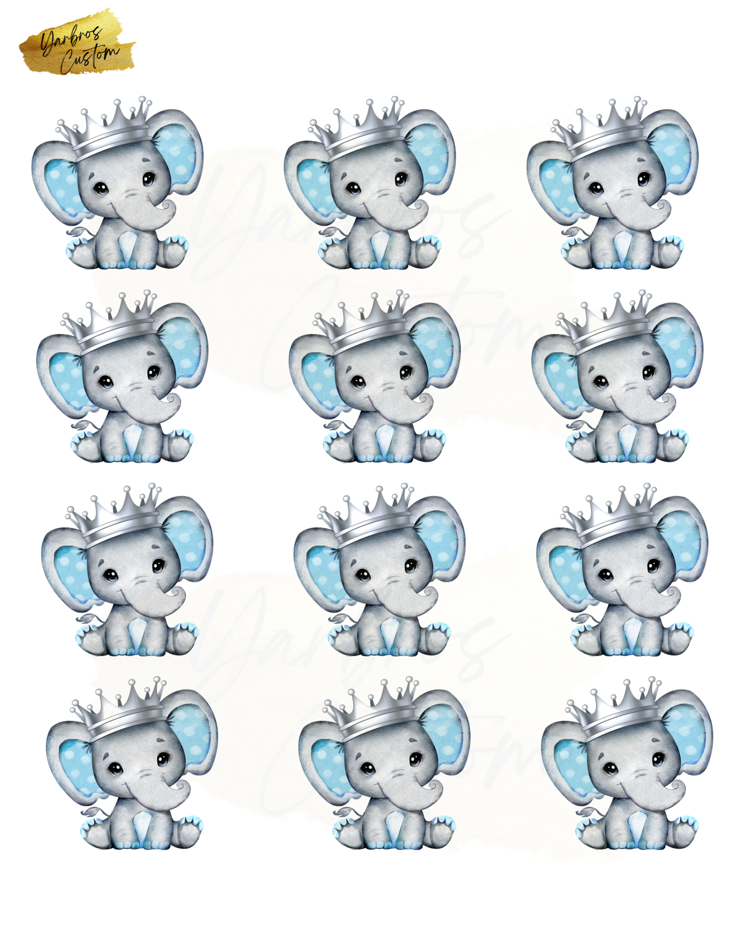 Blue Elephant Edible Image