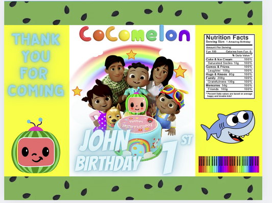Coco Melon  African American Party Favor Template