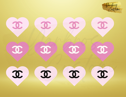 Edible 2" Heart Images Sheet