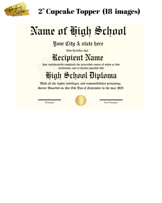 Diploma Edible Cupcake Images