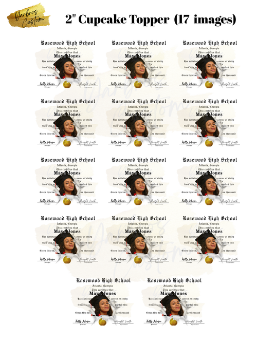 Grad Diplomas Edible Cupcake Images
