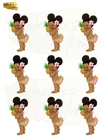 Afro Hawaiian Baby Shower Edible Images