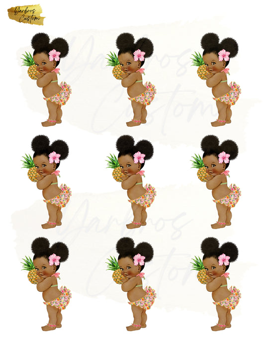 Afro Hawaiian Baby Shower Edible Images