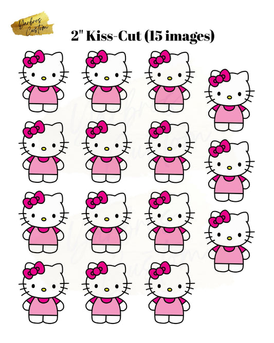 Pink Kitty Kiss-Cut Edible Images