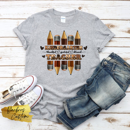 Thankful Grateful Blessed Teacher Tee