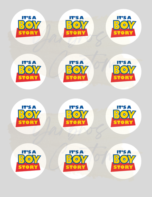 Its A Boy Circle Edible Images