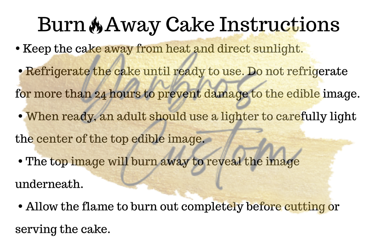 Burn Away Cake Instruction (PDF Download)